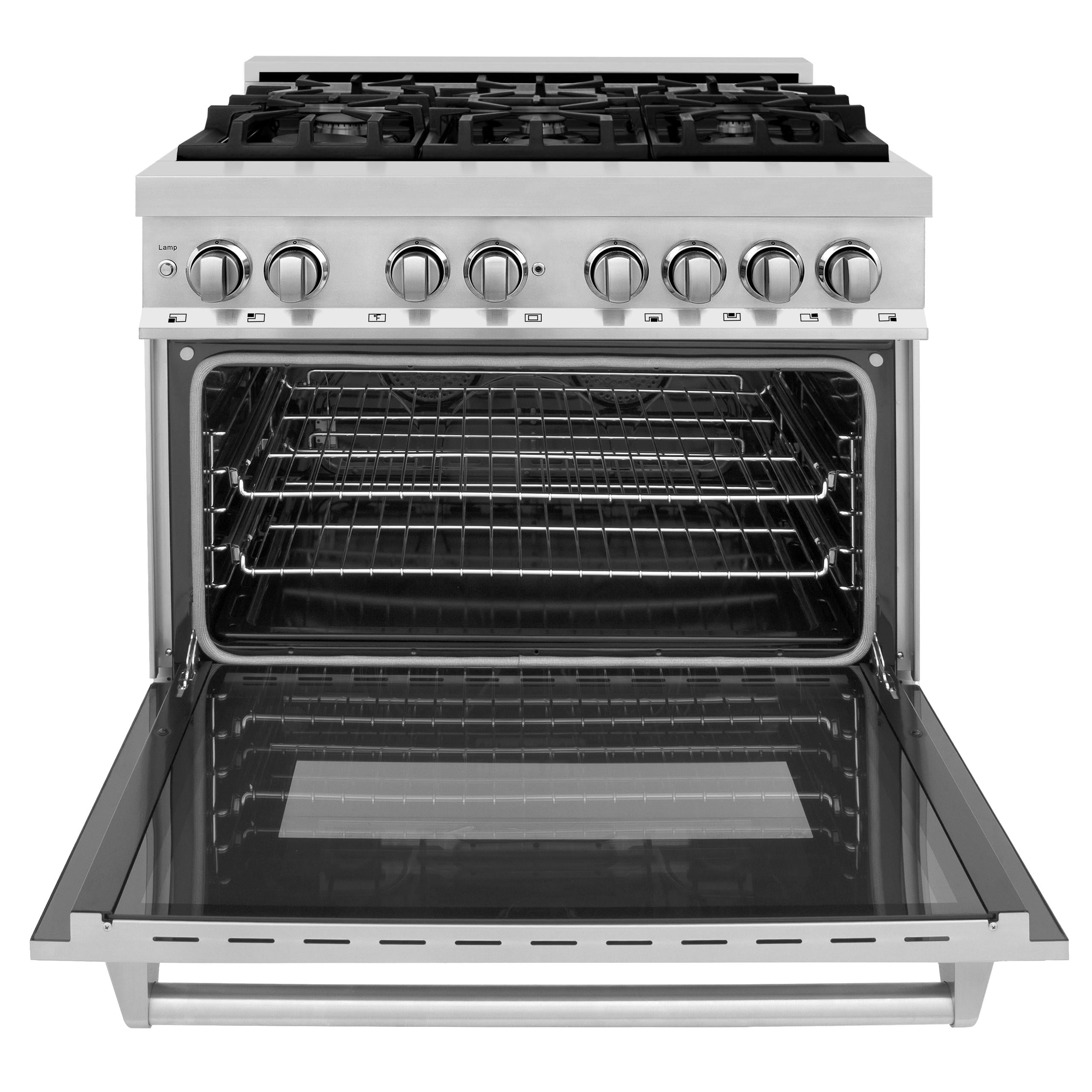ZLINE 36 in. Professional Dual Fuel Range with Red Matte Door (RA-RM-36)
