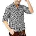 thumbnail image 3 of Bxsruta Shirts for Men, Men's Checkered Shirt with Contrast Stitching, 3 of 6