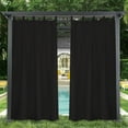 thumbnail image 2 of DONGPAI Outdoor Patio Curtains Waterproof 52" x 84" Blackout Tab Top Privacy Thermal Insulated Curtains for Pergola Porch, 1 Panel, Black, 2 of 8