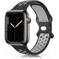 thumbnail image 1 of Correa para Apple Watch Band (negra/gris) 49mm 45mm 44mm 42mm, Correa deportiva de silicona suave transpirable para iWatch SE/Apple Watch Series 8 7 6 5 4 3 2 1, 1 of 5