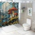 thumbnail image 7 of Patifu Forest Mushrooms Moon Bathroom Shower Curtain Set with Hooks 69"x72, 7 of 7