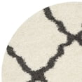 thumbnail image 6 of SAFAVIEH Daley Geometric Plush Shag Area Rug, Ivory/Dark Grey, 6' x 6' Round, 6 of 8