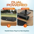 thumbnail image 6 of Delton SB200 20W Bluetooth Soundbar, Dual-Powered Hi-Fi Stereo Computer Speakers with Rich Bass, 10Hrs Playtime, 30ft Bluetooth Range, Aux Connection Perfect for Windows, PC, Laptops, Phones - Black, 6 of 8