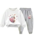 thumbnail image 2 of Fesfesfes Toddler Sweatsuit 4T Printed Boys and Girls Hoodie And Pants Set Children Loose Pullover Sweater Casual Hoodie, 2 of 4