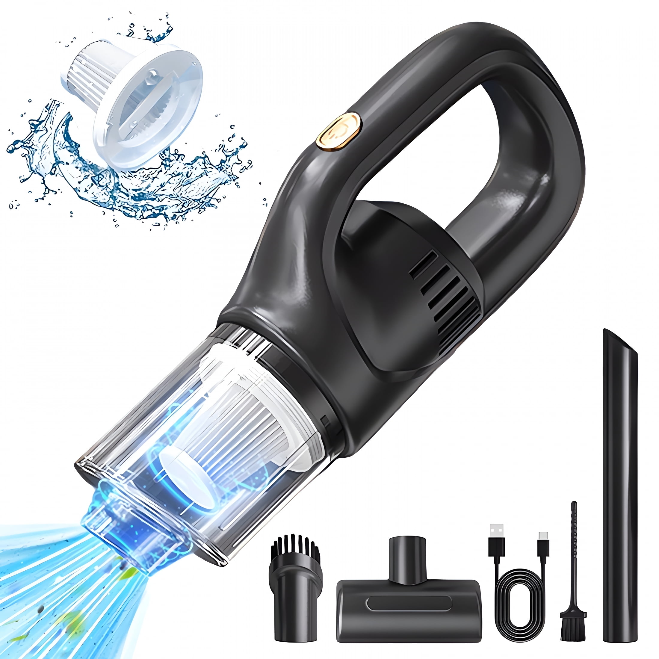 ZEPARO Handheld Vacuum Cordless,10000PA Powerful Suction Handheld Vacuum Cleaner for Car&Home&Office Pets Hair Cat Litter Cleaning,Cordless Hand Held Vacuums,Type-C Fast Charging