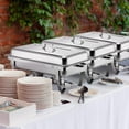 thumbnail image 2 of 6 PCS Chafing Dishes Buffet Set, Lid 6/8 QT Stainless Steel Foldable Chafers，Buffet Warmers Sets-Silver，1/2 Size Pan Chafer for Wedding, Parties, Banquet, Catering Event, 2 of 10