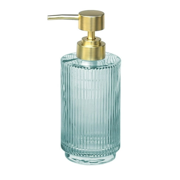 hometrends Rib Glass Soap Dispenser, Lotion Dispenser, Lotion Pump, soap pump Gold for kitchen, bathroom or hotel
