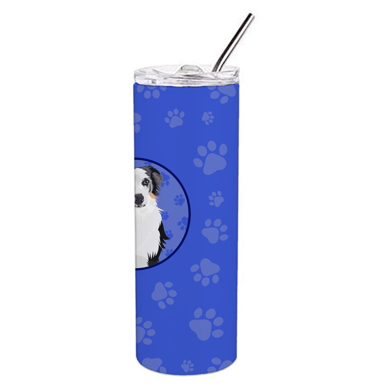 Australian Shepherd Blue Merle #1  Stainless Steel 20 oz Skinny Tumbler 3 in x 8.25 in