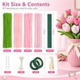 thumbnail image 2 of 400 Pcs Pink Pipe Cleaners Bulk Chenille Stems for DIY Flower Bouquet, Pipe Cleaner Flower Kit with Floral Wires, Gardening Tape, Stamens, Ribbon & Video Tutorial, 4 Pink Tones + Green, 2 of 7