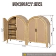 thumbnail image 3 of LEFHDA 2PCS Wood Bookshelf with Doors, Kids Arched Bookcase, Modern 4-Tier Bookshelf, Low Short Bookshelf with Adjustable Shelves, Covered Rounded Top Display Cabinet (Natural), 3 of 7