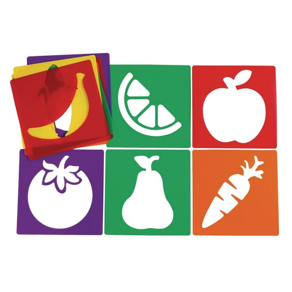 Colorations Fruit & Vegetable Stencils Set of 12