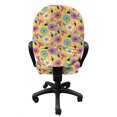 thumbnail image 3 of Flower Office Chair Slipcover, Continuous Abstract Bindweeds Demonstration Summer Tone Colors Illustration, Stretch Decorative Fabric Cover, Standard Size, Mustard and Seafoam, by Ambesonne, 3 of 5