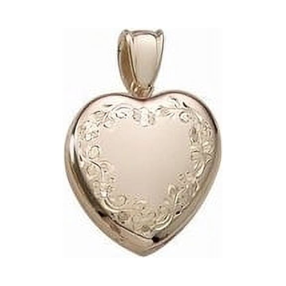 Solid 14k Premium Weight Yellow Gold Heart Picture Locket - Just Under 1 Inch X 1 Inch