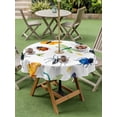 thumbnail image 5 of Outdoor Tablecloth with Umbrella Hole Zipper Spring Butterfly Dragonfly Round Tablecloth 54" Waterproof Outside Table Cloth Farmhouse Botanical Floral Patio Table Cover Tablecloths for Picnic Party, 5 of 8