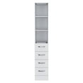 thumbnail image 2 of 68" H Bathroom Linen Cabinet, White With 4 Drawers & 3 Shelves, Freestanding Cabinet Long-term Durability And Metal Handles Construction Materials, 2 of 4