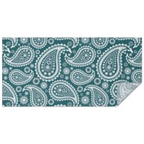 Teal Paisley Pattern Rectangle Tablecloth 60"x120",Waterproof Polyester Rectangle Table Cloth, Wipeable Spillproof Polyester Tablecloth for Dining, Camping, Indoor and Outdoor