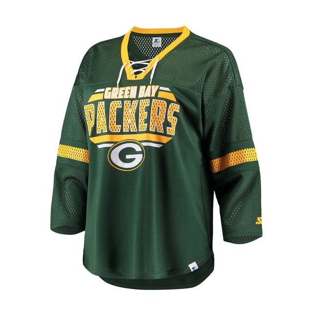 STARTER Camiseta gráfica Green Bay Packers para mujer, verde, mediana