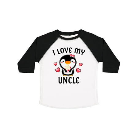 

Inktastic I Love My Uncle with Cute Penguin and Hearts Gift Toddler Toddler Girl T-Shirt