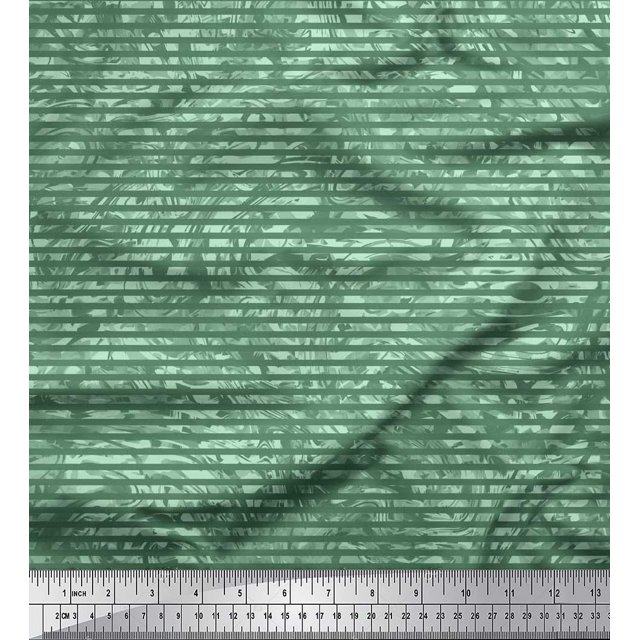 Soimoi Modal Satin Fabric Camouflage Texture & Vertical Stripe Decor Fabric Printed Yard 42 Inch Wide