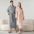 thumbnail image 5 of JTieacloth Men's Loungewear Winter New Half Flannel Men's Thickened Robe Long Furry Home Wear Bathrobe Man Blue, 5 of 6
