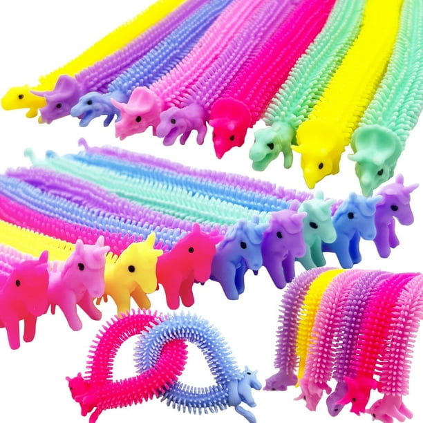 Jouet de Fidget extensible de 20 pièces, jouet de Fidget de cordes  extensibles de dinosaure coloré, jouets extensibles de ver de Fidget  sensoriel 