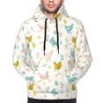 thumbnail image 4 of Hoodies for Men - Bohemian Painted Chicken Flowers Long Sleeve Comfrt Men'S Fashion Hoodies & Sweatshirts, Sweatshirts for Men Hoodies Pullover Clothing Clothes with Pouch, 4 of 7
