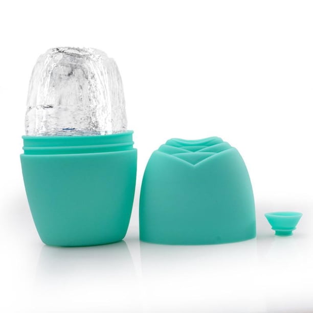 Herramienta de belleza para el cuidado de la piel, bandejas de cubitos de hielo de silicona, bolas de hielo, masajeador Facial, rodillo para reducir el acné