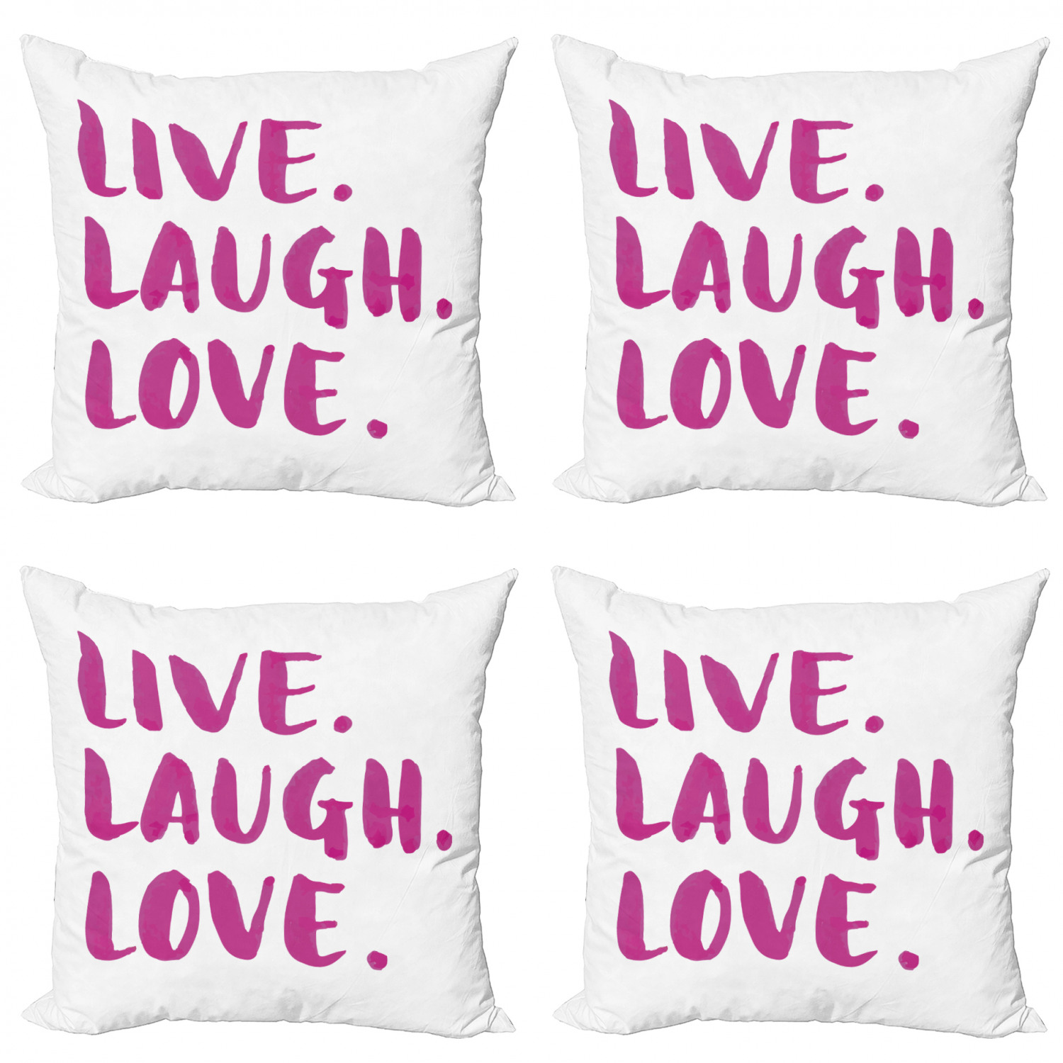 Live Laugh Love Throw Pillow Cushion Case Pack of 4, Happy Life Message