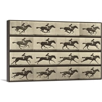 ARTCANVAS Animal Locomotion - Race Horse Canvas Art Print by Eadweard Muybridge - Size: 12" x 8" (0.75" Deep)
