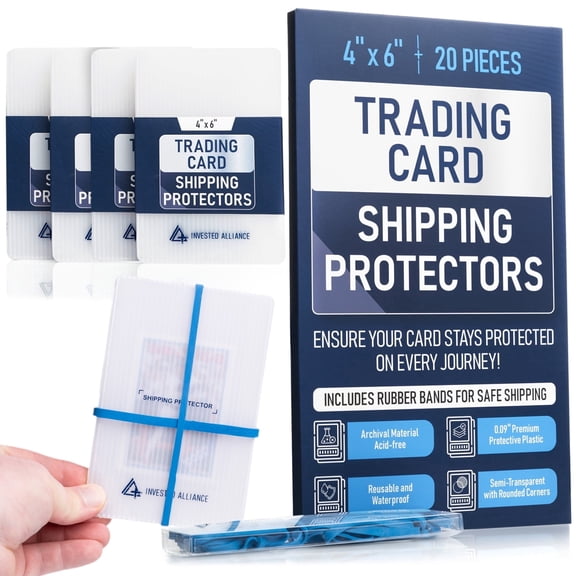 Premium Bundle 4X6 Trading Card Shipping Protector with Rubber Bands - 20 Pack | Card Protectors, Trading Card Shipping Supplies, Trading Card Shipping, Card Shipping kit, Shipping for Graded Cards.