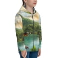 thumbnail image 5 of Naloa Lake Forest Dinosaur Teenage Zipper Hoodie, Long Sleeve Zip Up Hoodies Casual Jackets Tops for 7-12 Years-Medium, 5 of 6