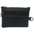 thumbnail image 2 of Women Genuine Leather Triple Zipper Small Wallet Change Coin Purse Holder with Front Snap Pocket, 2 of 21