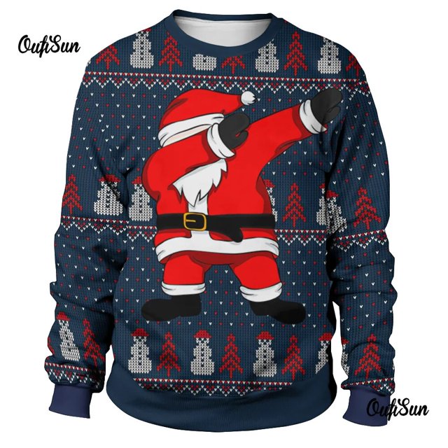 Vestido navideño para hombre y mujer, ropa gráfica, Top de manga larga de gran tamaño, Jersey Universal a la moda, novedad de 2024