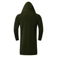 thumbnail image 2 of Men Casual Overcoats Hoodie Long Jacket Cardigan Trench Cloak Cape Coat Outwear, 2 of 10