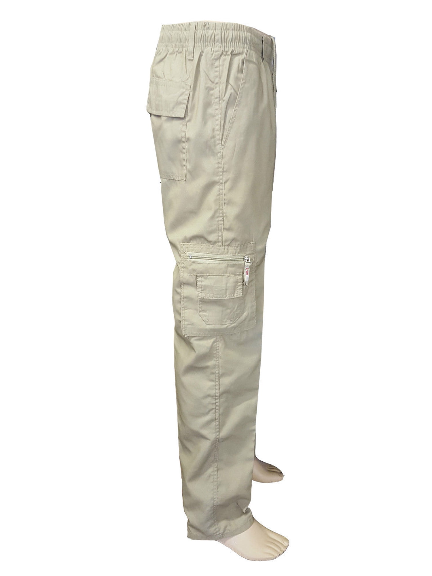Men Elastic Waist Military Cargo Long 