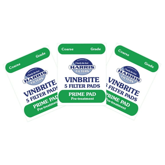 3x Harris Prime Pre-Filter Pads 5-pack Use with Harris Vinbrite MK3 Filter Kit