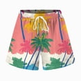 thumbnail image 4 of HCNTES Women's Swim Board Shorts Quick Dry High Waisted Beach Shorts for Women Swimsuit Bottoms with Liner Pockets (Pink,XXL), 4 of 5