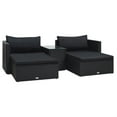 thumbnail image 1 of vidaXL 5 Piece Garden Lounge Set with Cushions Poly Rattan Black, 1 of 5