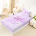 thumbnail image 4 of Manfei Lovely Initial B Twin Sheets,Pretty Bowtie Bedding,Purple,3-Piece, 4 of 6