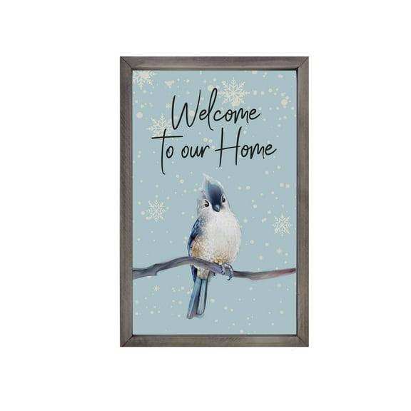 Merry Christmas Framed Shadow Box - Bird Welcome