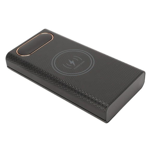 DIY Power Bank Box, Black 21700 Power Bank Batteries Box 3 Input Ports With Wireless Charging For Travel