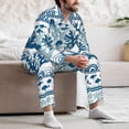 thumbnail image 7 of Yiaed Sea Underwater Jellyfish Print Men’s Pajamas Set - Long Sleeve Button Down Sleep Shirt and Pajama Bottoms Sleepwear Set Mens Pjs Sets Men's Pajama Bottoms-X-Large, 7 of 7