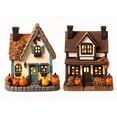 thumbnail image 6 of 2026 New 2 Pack Fall Thanksgiving LED Lighted Resin Village Houses, 5.9" Hand-Painted Pumpkin Cottage Figurines, Warm Glow Autumn Home Decor for Mantel Tabletop Shelf, 6 of 6