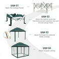 thumbnail image 4 of GAZEBETER 11' x 11' Pop up Gazebo with 4 Sidewalls Mosquito Netting-Waterproof and UV Resistant for Patios, Weddings,Green, 4 of 9