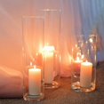 thumbnail image 2 of Set of 3 Glass Cylinder Vases for Centerpieces 6, 9, 10.5 Inch Tall, 3.5" Wide - Clear Glass Flower Vases for Pillar Candle, Hurricane Candle Holder, Floating Candles, Wedding Centerpiece, 2 of 5