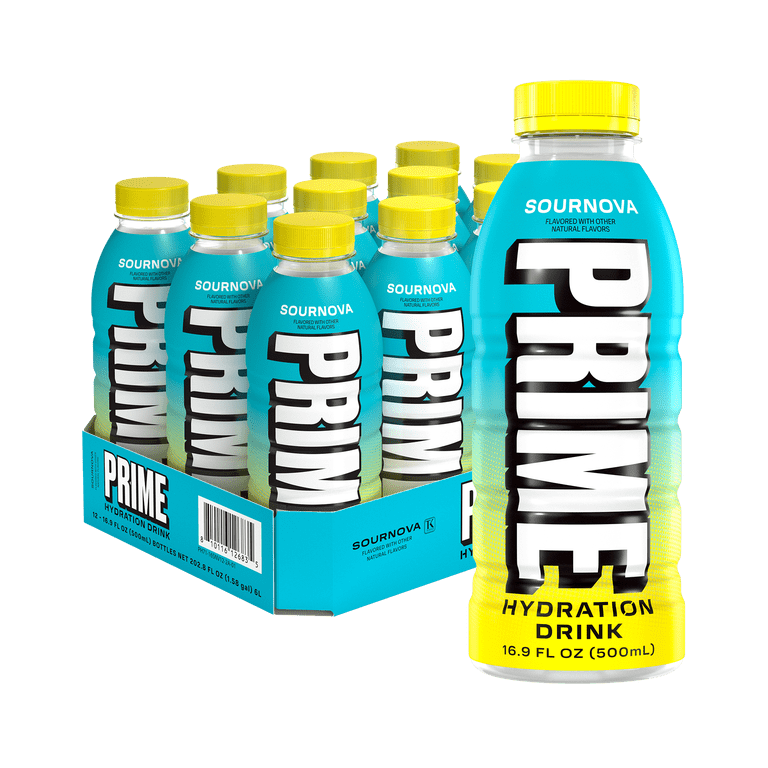 Prime Hydration Sports Drink, Sournova, 16.9 fl oz, 12 Pack photo 1