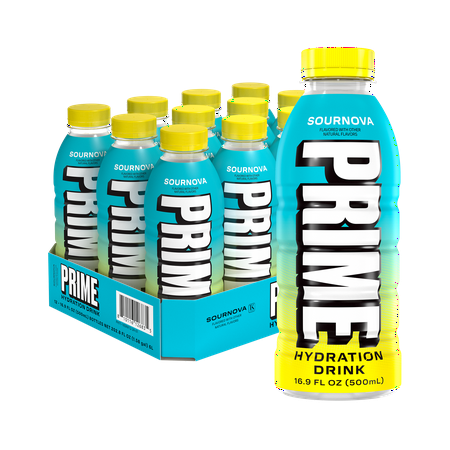 Prime Hydration Sports Drink, Sournova, 16.9 fl oz, 12 Pack, Bottles