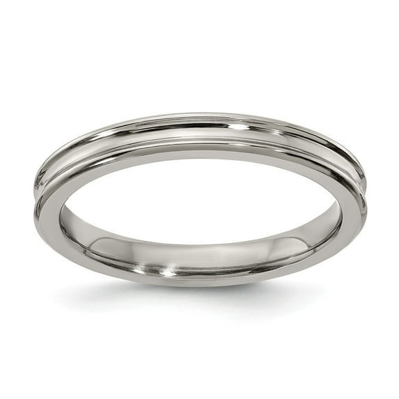 Gray Titanium Men's Concave 3mm Ring Comfort-Fit Band Size 5
