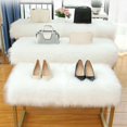 thumbnail image 1 of AMERTEER Exquisite Workmanship Doormat Wide Application Polyester Faux Fur Sheepskin Simple Area Rug for Home White 40*40cm, 1 of 13