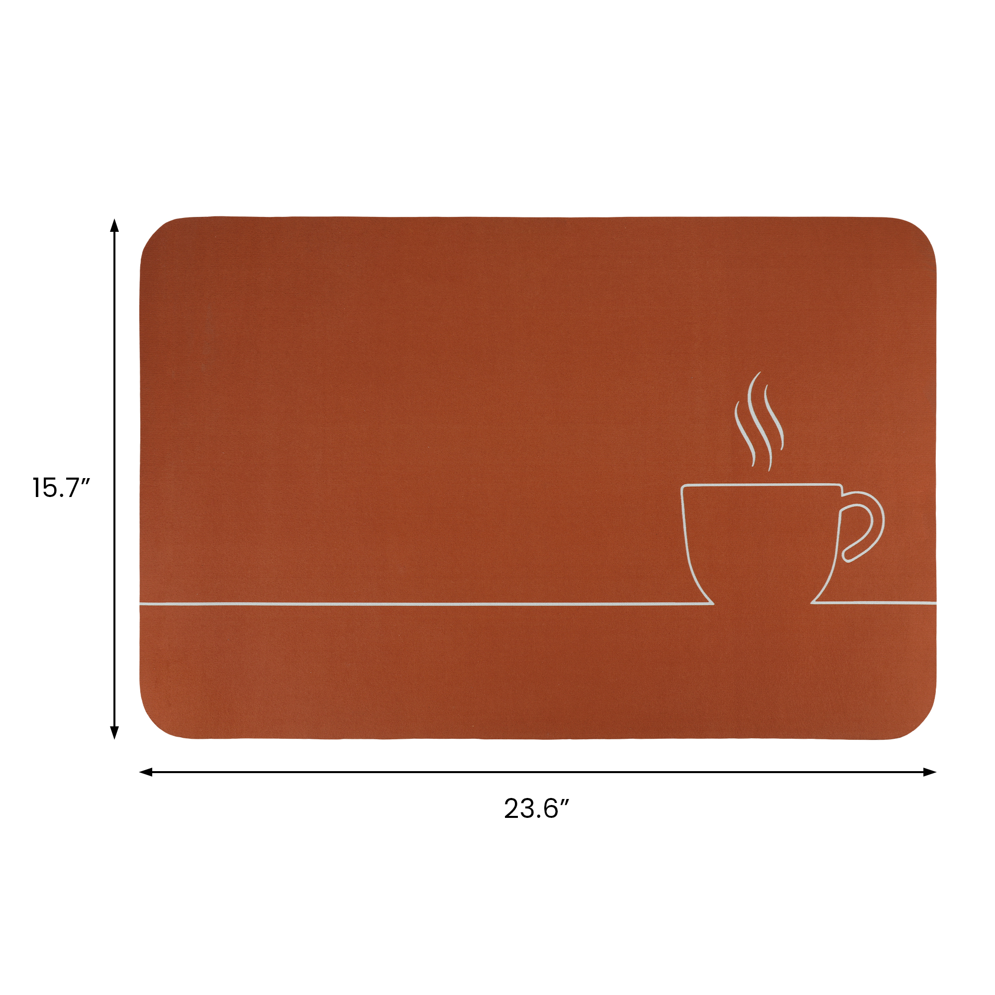 Unique Bargains Quick Dry Coffee Bar Dish Drying Mat Coffee 23.6*15.7 inch